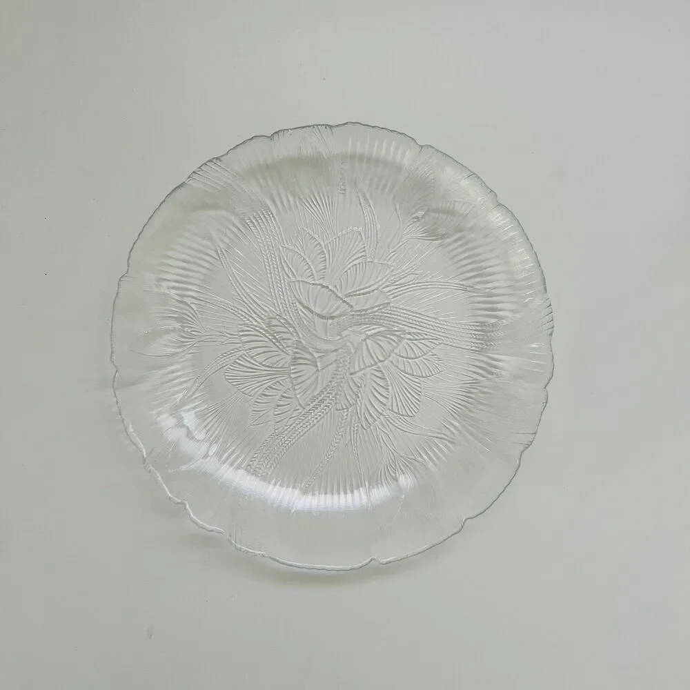 ARCOROC France Canterbury Crocus Pressed Clear Glass Salad Plates, Set of 4